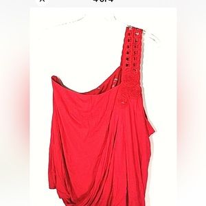 Lane Bryant red one shoulder top size 26-28